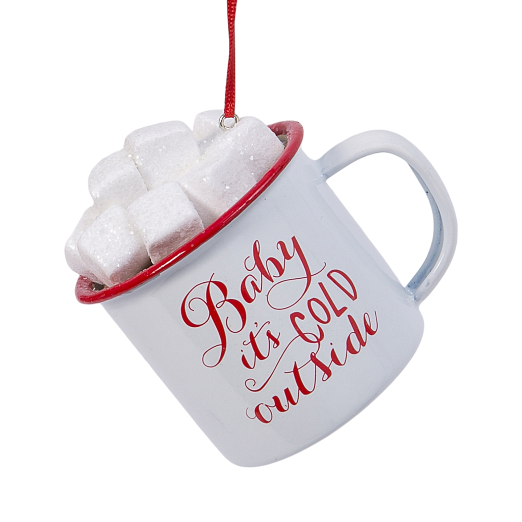 Hot Cocoa Mug with Marshmallows Ornament - Baby it's Cold Outside