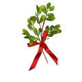 Mistletoe Pick with Red Satin Bow