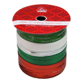 1/8 Inch Curling Ribbon - 4 Colors - 17.5 Feet Each - Red/Green/White/Merry Christmas