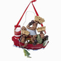 Moose In Fishing Boat Ornament - Family Of 3