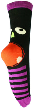 Knit Monster Face Socks - Black
