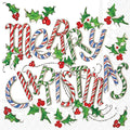 Merry Christmas Cane - Cocktail Napkin