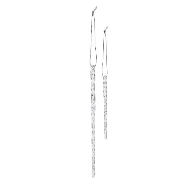 Clear Glass Icicles Ornament Set of 24