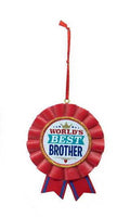 Worlds Best Brother Ribbon  Ornament