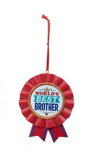 Worlds Best Brother Ribbon  Ornament