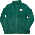 Women’s Full Zip Fleece Jacket – White Fall Leaves Oval Embroidery