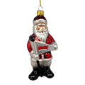 NC State Santa Claus Glass Ornament