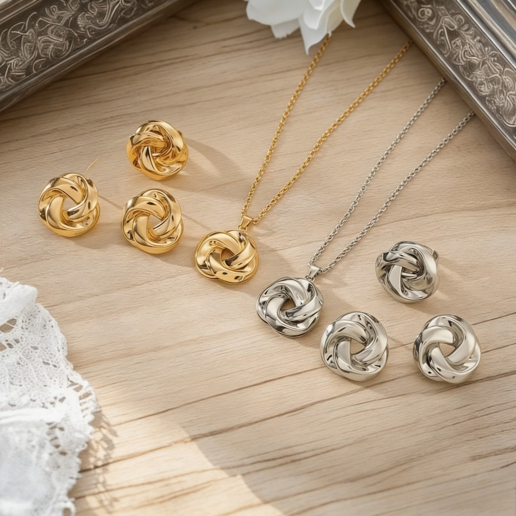 Twist Necklace, Earrings & Ring Set