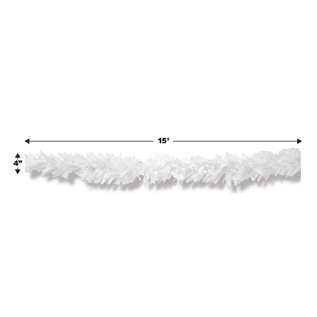 6 Ply Metallic Festooning Garland - White