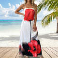 Trendy Fitted Long Digital Print Dress