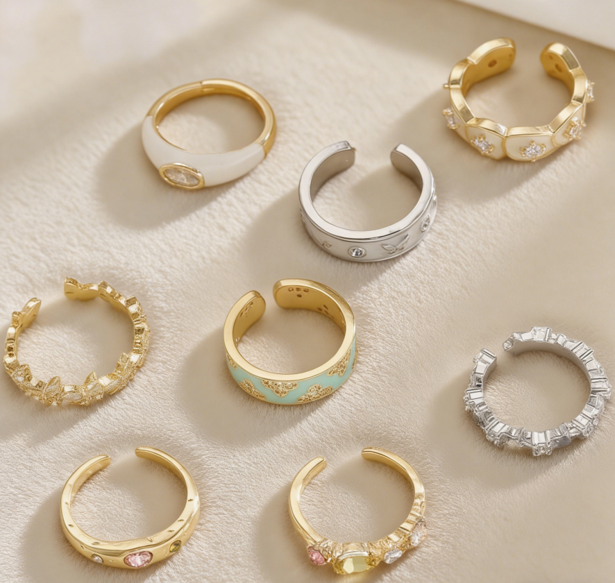 Oil-Dropped Zircon Ring for Women