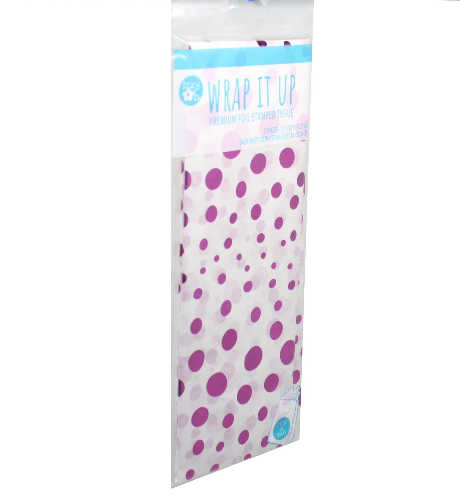 Fuchsia Foil Stamped Tissue