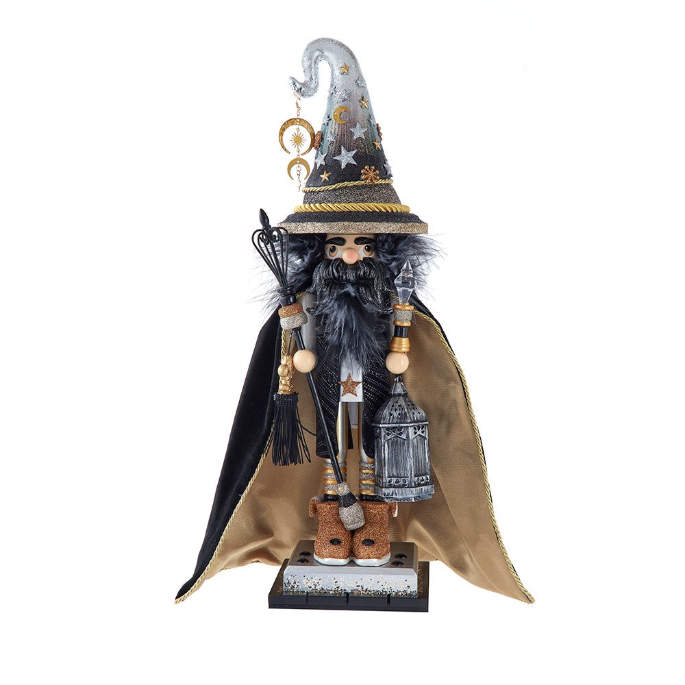 Black And Gold Wizard Nutcracker - 18 Inch