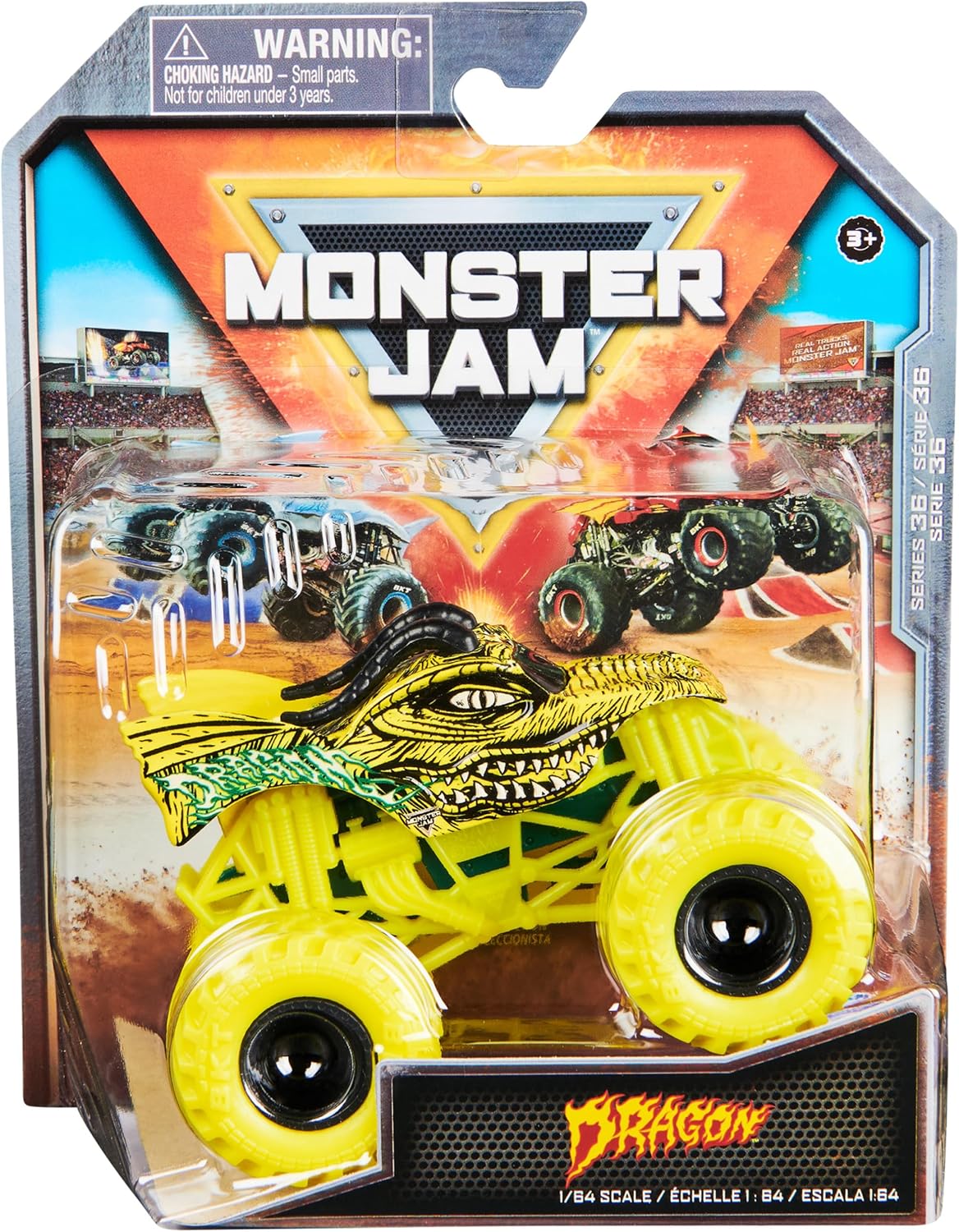 Monster Jam Official 1:64 Scale Monster Truck - Yellow Dragon
