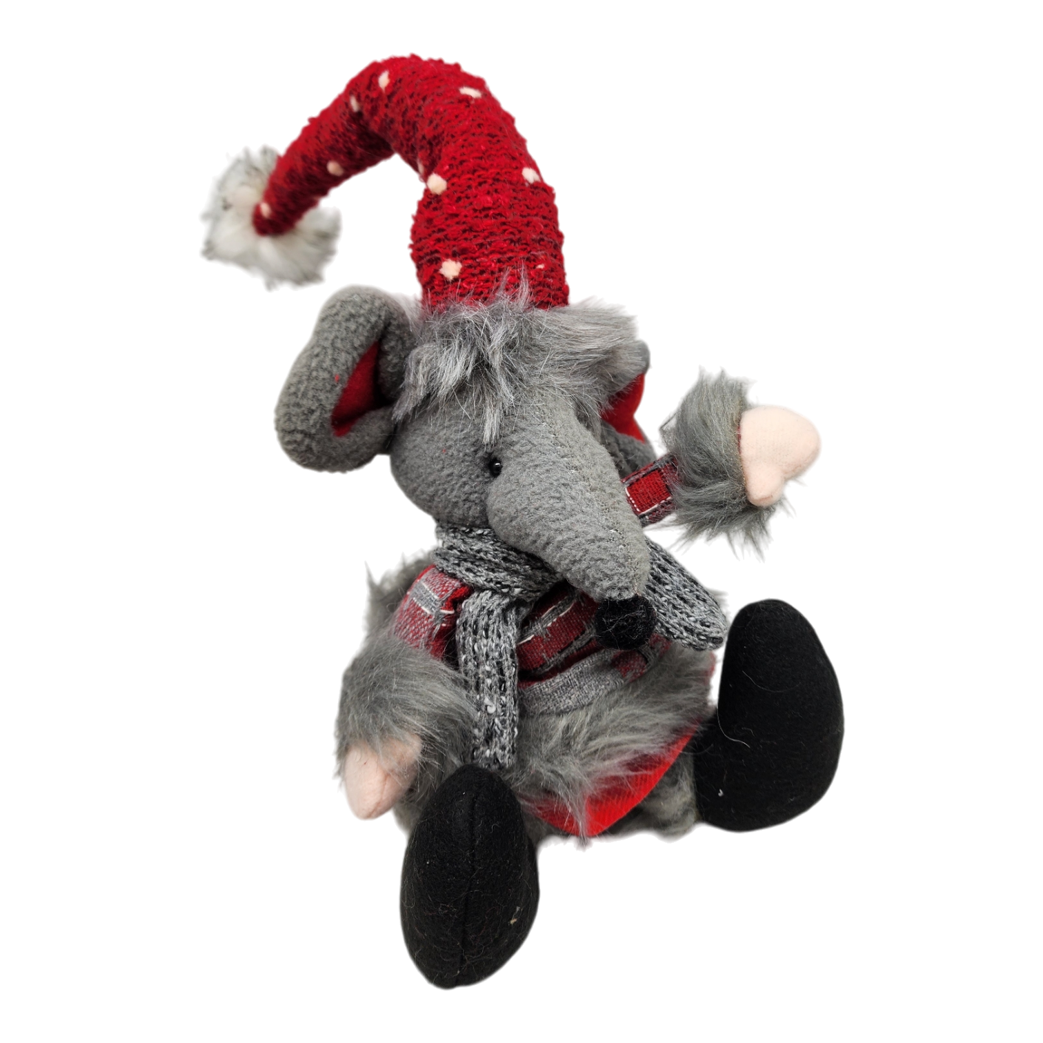 Plush Sitting Mouse - 16 Inch - Red Hat