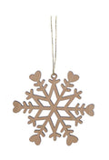 Laser Cut Wood Snowflake Ornament - Style 3