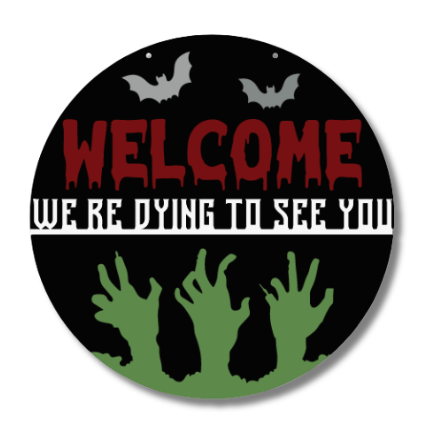 Unfinished Wood Zombie Welcome Door Sign Kit | Wood Craft Cutouts | 1/4" Thick |