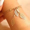 Elegant Hollow Leaf Pendant Bracelet