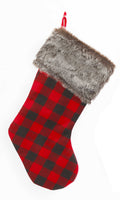 23" Fabric Plaid Holiday Stocking - Light Cuff
