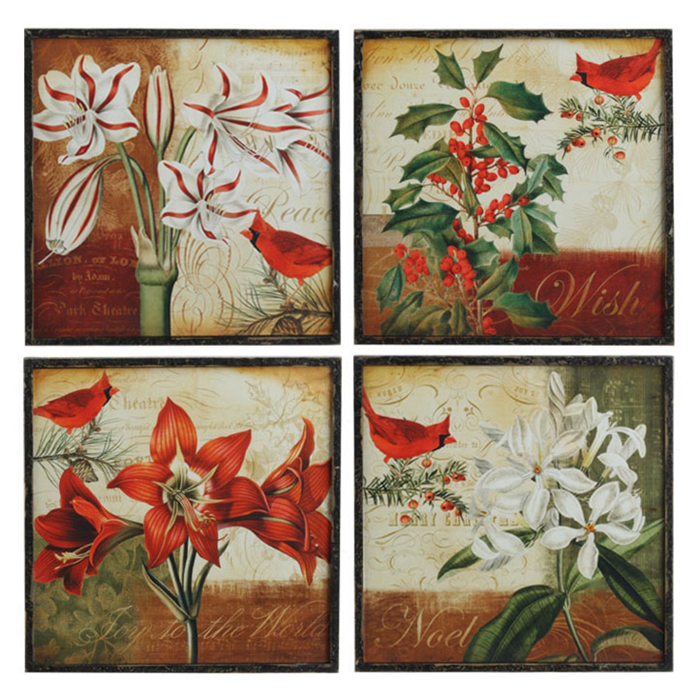 Cardinal And Amaryllis Wall Art