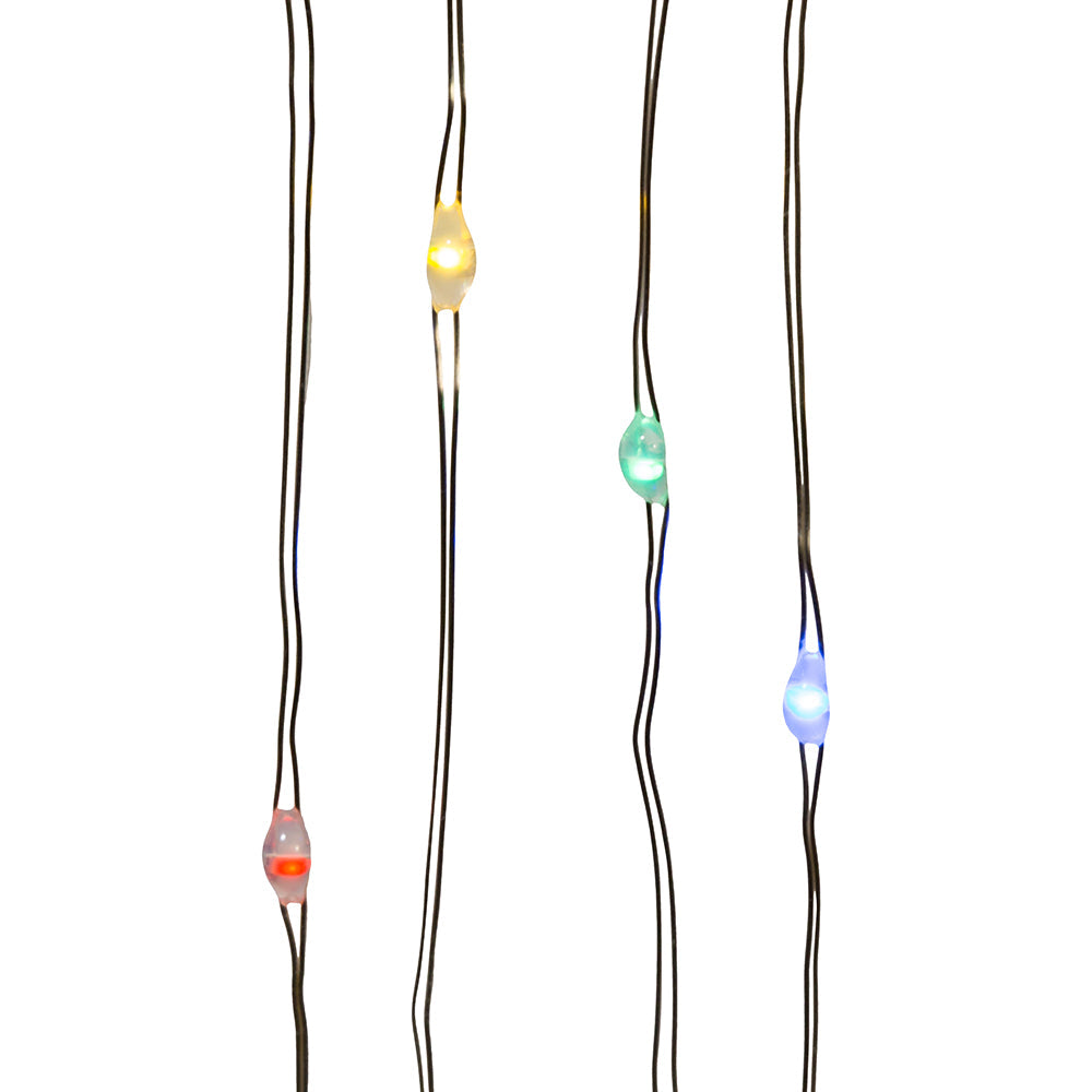 100-Light Battery Operated Multicolor Fairy Lights - Silver Wire